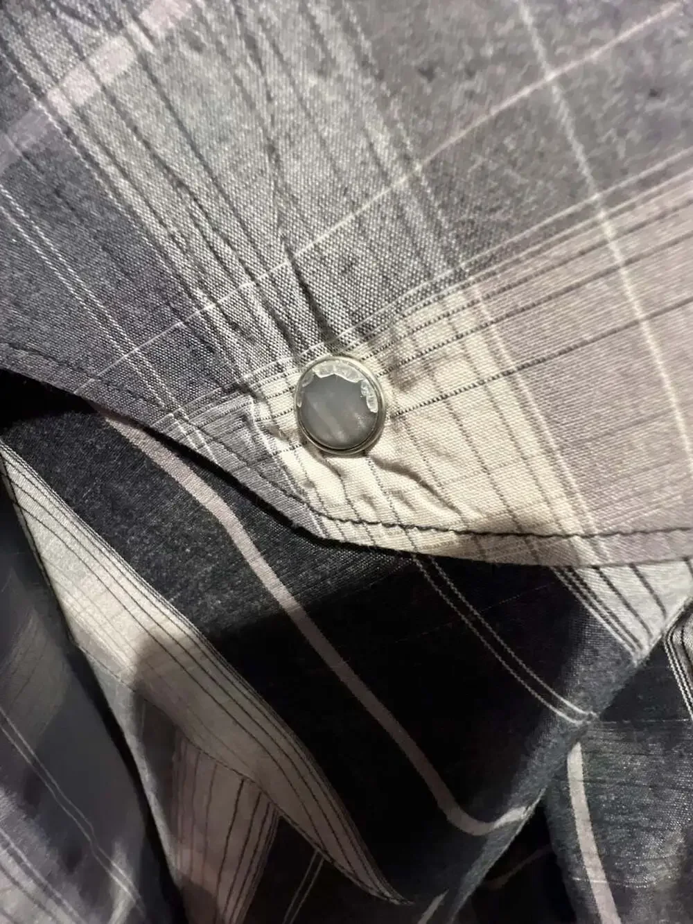 Levi's Men's Modern Western Long Sleeve Gray Plaid Pearl Snap Shirt
